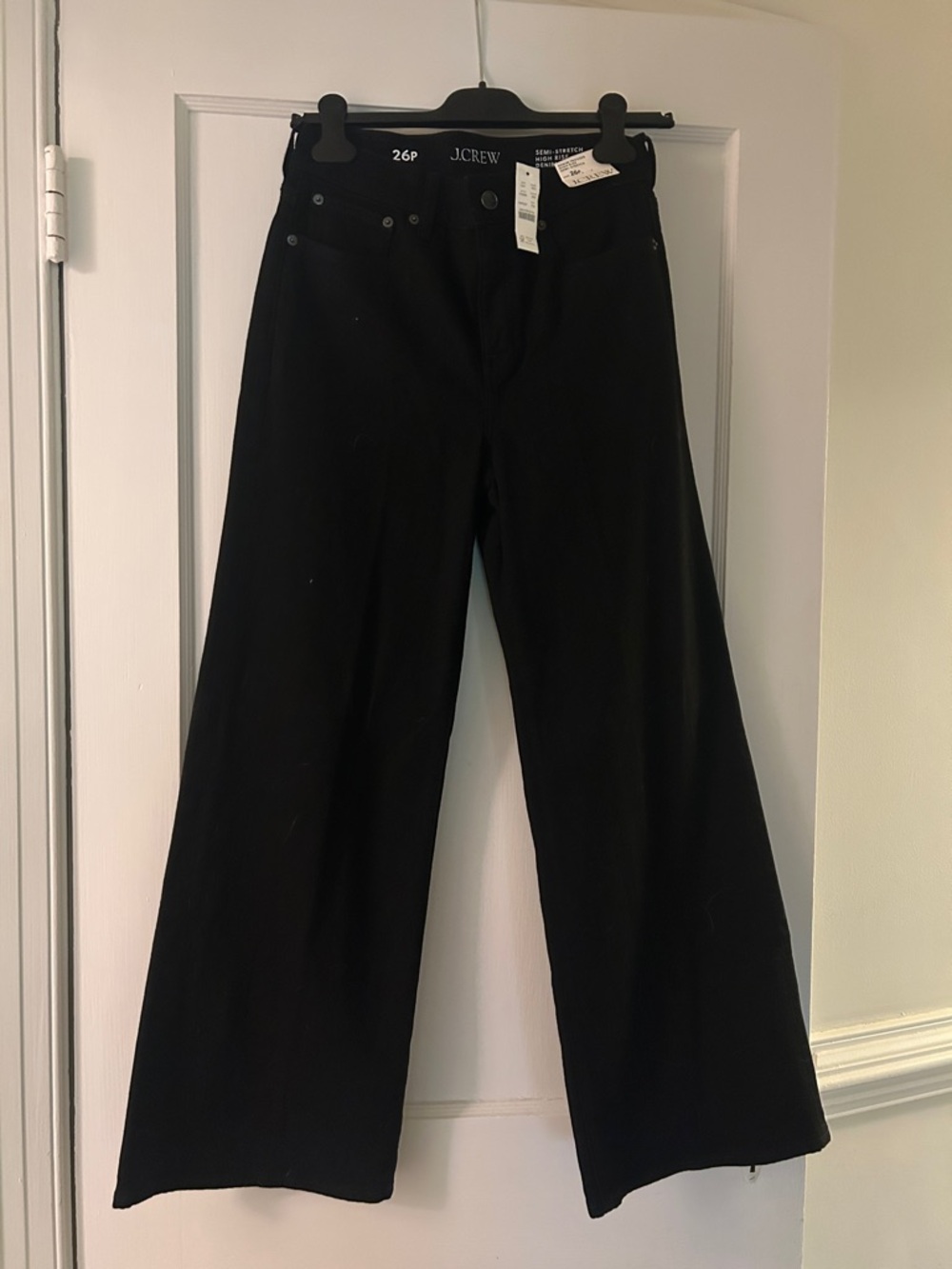 NWT J. Crew Black Wide Leg Jeans